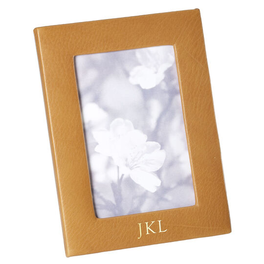 Tan Traditional Leather 4x6 inch Frame